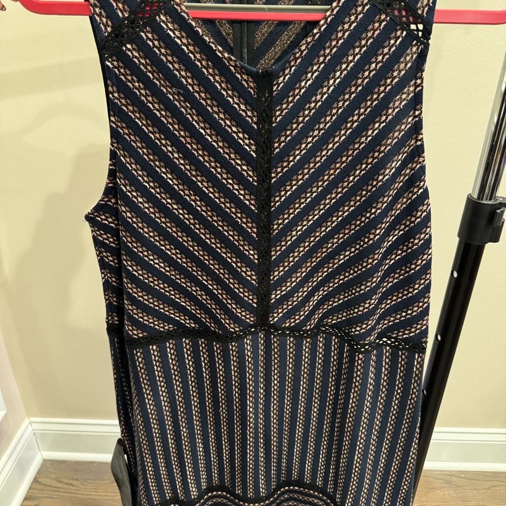 BCBGMaxAzria Blue and Pink Striped Dress